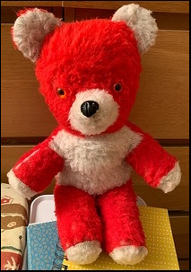 Hannah G.'s Red Ted after treatment