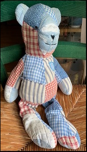 Lara H.'s Blue Bear before treatment