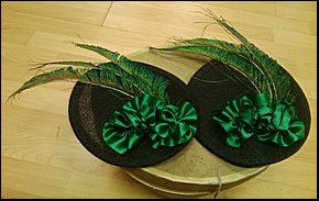 Green hats with feathers