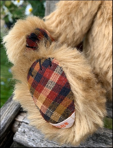 Clive's paws with the SB label