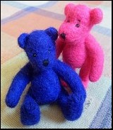 Felted Blue and Pink