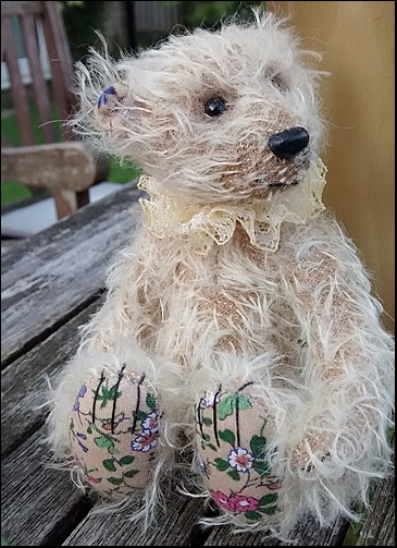 Judy on the garden table