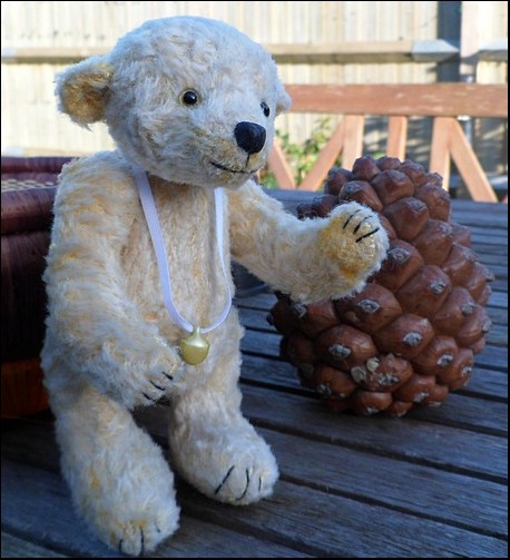 Laurence on the garden table