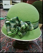Green cloche with ribbon