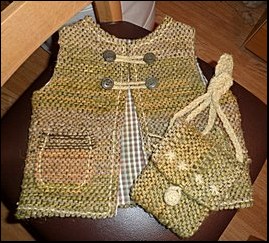 Alpaca waistcoat and bag set